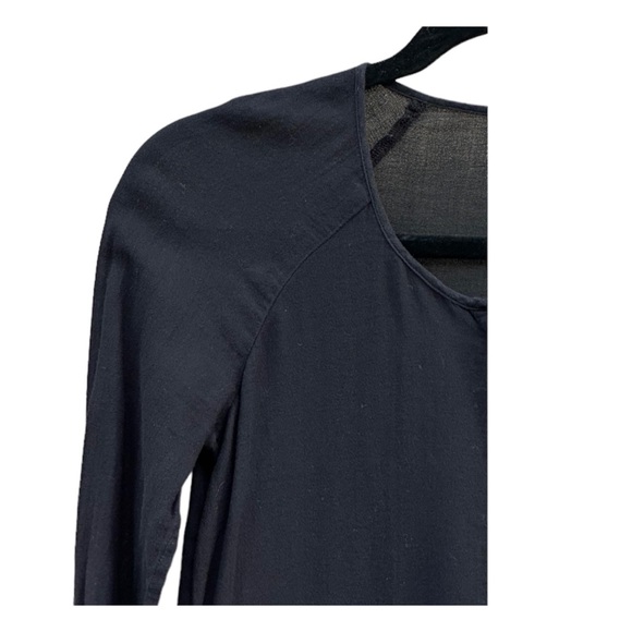 Standard James Perse Black Drawstring Long Sleeve Shirt Dress Size 0 - Picture 3 of 5